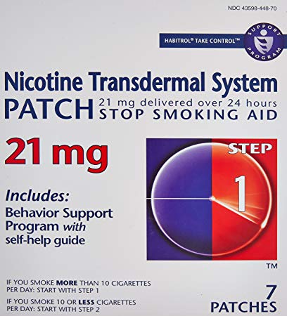 Habitrol Nicotine Transdermal System Stop Smoking Aid, Step 1 (21 mg), 7 Patches