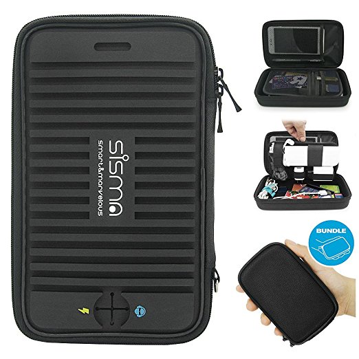 Sisma Travel Electronics Organizers Cables Phone Battery Chargers Leads Earphones Memory Cards USB Sticks Electronic Accessories Carrying Cases -Black Bundled Small Pouch SCB16128S-B