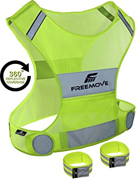Reflective Vest for Running Cycling Dog Walking | High Visibility & Comfortable | Reflective Running Gear Vest | Motorcycle Reflective Safety Vest with Pockets | Bike Reflector Vest | 2x Armband & Bag