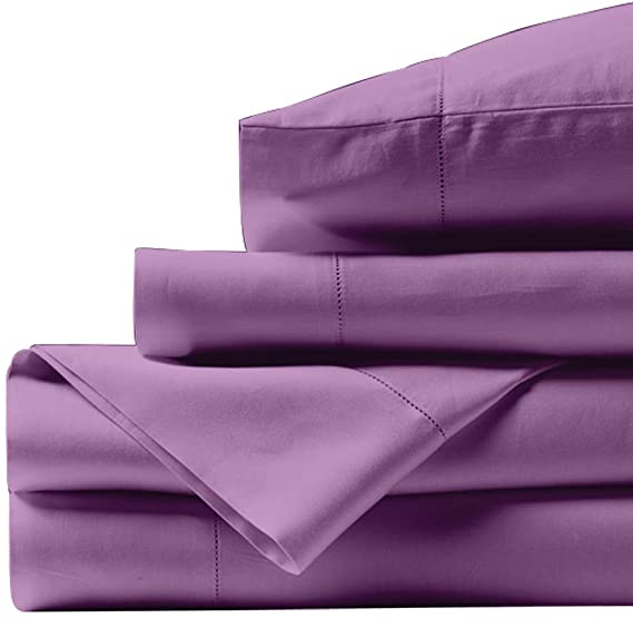 Bishop Cotton 100% Egyptian Cotton Full Size Bed Sheets 800 Thread Count Lilac 4 Piece Luxury Hotel Quality Sheet Set Italian Finish Premium Sheets Long Staple Fits Up to 16 Inch Deep Pocket