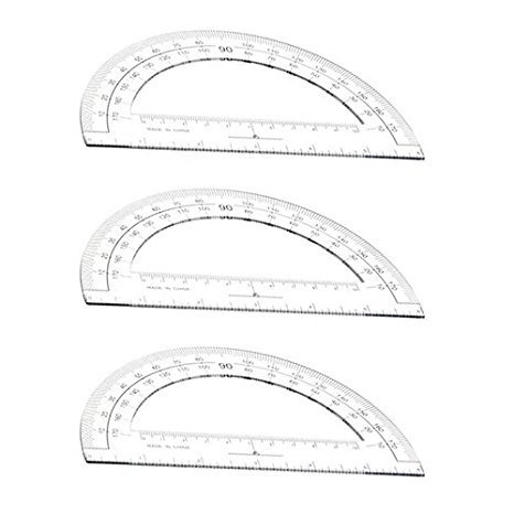 Sparco Plastic Protractor, 6-Inch Long, Clear (SPR01490) (3 Pack)
