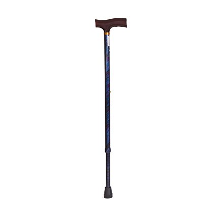 DMI Lightweight Aluminum Adjustable Walking Cane with Derby-Top Handle, Cyclone Blue