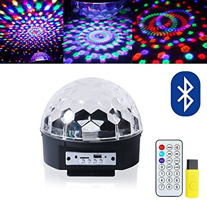 iHOVEN 9 Colors Changing DJ Stage Lights Bluetooth Speaker Rotating Magic Effect Disco Strobe Stage Ball Light with Remote Control Mp3 Play for KTV Xmas Party Wedding Show Club Pub