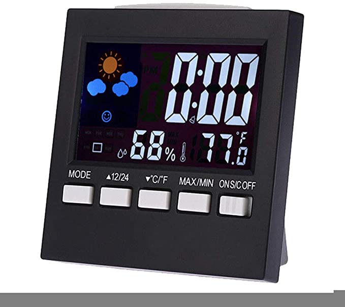 super1798 Digital Hygrometer Indoor Thermometer Humidity Monitor with Temperature Humidity Gauge Black
