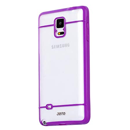 JOTO Galaxy Note 4 Case - Slim Fit Hybrid Bumper Cover Case (Flexible TPU   Hard PC) Exclusive for Samsung Galaxy Note 4 Smartphone, SM-N910 (Clear, Frosty, Purple)