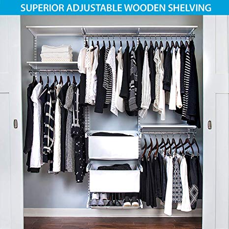 Organized Living freedomRail Premium Adjustable Closet Kit , 72"- 76", White