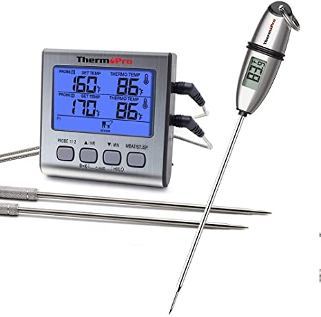 ThermPro TP17 Dual Probe Digital Meat Thermometer   ThermoPro TP02 Digital Instant Read Thermometer