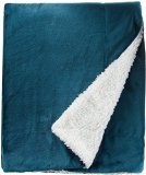 Northpoint Cashmere Velvet Reverse to Cloud Sherpa Throw Teal