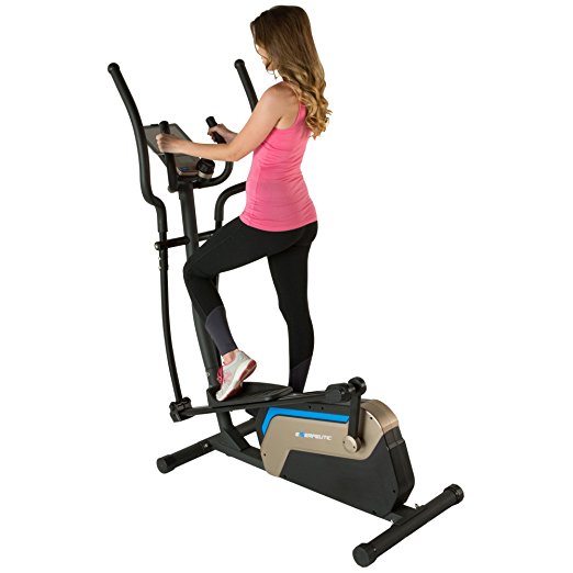 Exerpeutic 4000 Double Transmission Drive 18" Stride Elliptical with Magnetic Resistance and Heart Rate Control