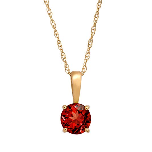 5/8 ct Natural Garnet Pendant Necklace in 10K Yellow Gold, 16"