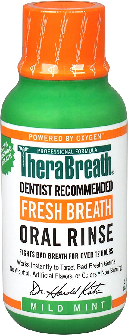 TheraBreath, Fresh Breath Oral Rinse, Mild Mint Flavor, 3 fl oz (88.7 ml)