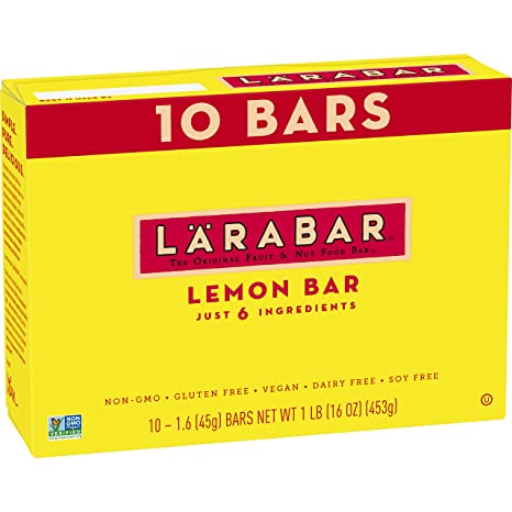 Larabar Gluten Free Bar, Lemon, Whole Food, Dairy Free Snacks, 10 Count