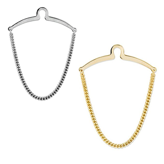 P&R Fashion Single Loop Tie Chain for Man (Pack of 2,with a gift Box)