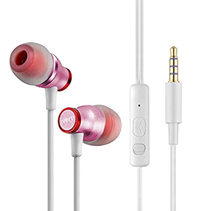 OKCSC(TM) Sweatproof Earphones In-Ear Noise Cancelling Headphones Earbuds with Microphone & Stereo for Running Sports Pink