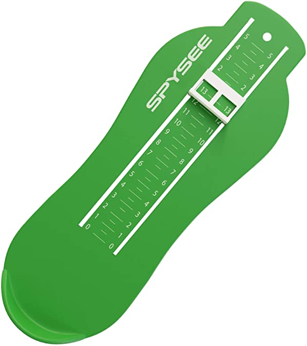 Kids Foot Measurement Device US SIZES | Professional Foot Gauge Kids Measuring Shoe Sizer for 0-8 Years Old Use (GREEN)