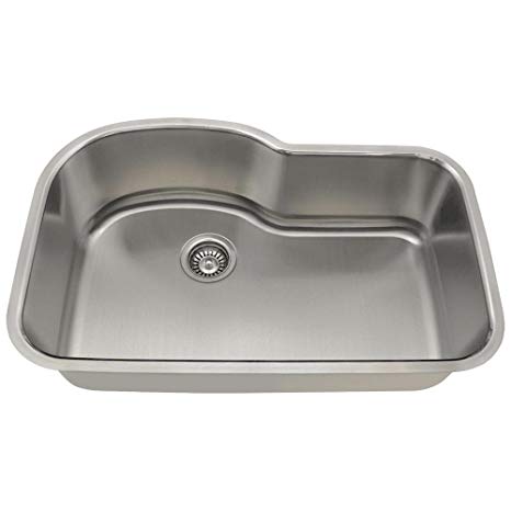 346 18-Gauge Undermount Offset Single Bowl Stainless Steel Kitchen Sink