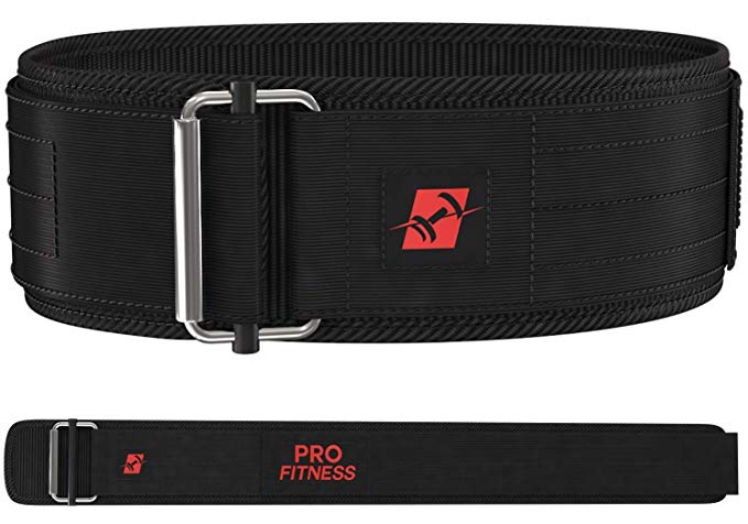 ProFitness Weight Lifting Workout Belt (4 Inches Wide) - for Cross Training Weightlifting, Powerlifting, Gym, Squats, Deadlifts - Ideal Back Support for Men & Women