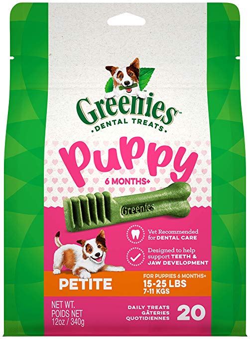 GREENIES Puppy 6  Months Dental Dog Treats, 12 oz. Pack