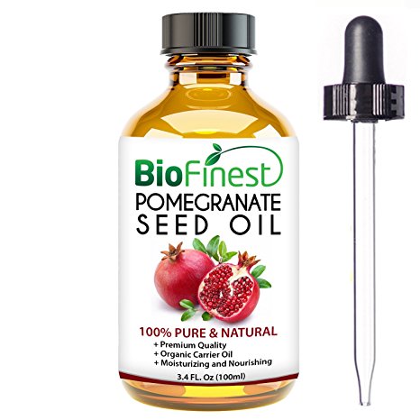 BioFinest Pomegranate Seed Organic Oil - 100% Pure Cold-Pressed - Premium Quality - Best Moisturizer For Hair, Face & Skin - Rich in Antioxidant - FREE E-Book and Dropper (100ml)