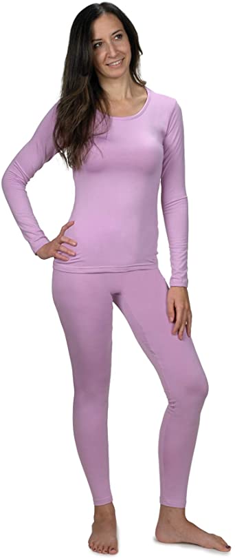 Women's Ultra Soft Thermal Underwear Long Johns Set with Fleece Lined All