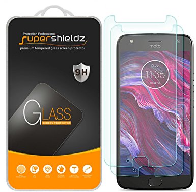 [2-Pack] Supershieldz for Motorola Moto X4 Tempered Glass Screen Protector, Anti-Scratch, Anti-Fingerprint, Lifetime Replacement Warranty