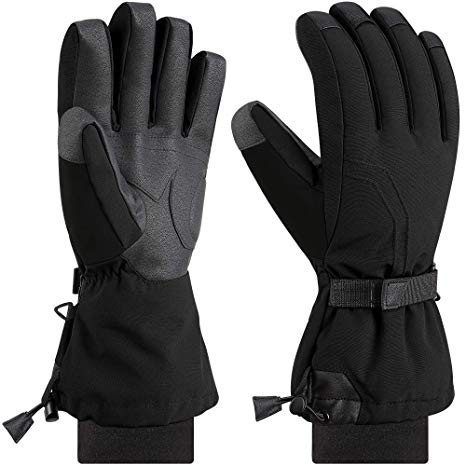 Andake Ski Mittens Gloves Women 90% Down Mittens Cold Weather Waterproof Winter Snow Gloves for Skiing Snowboarding