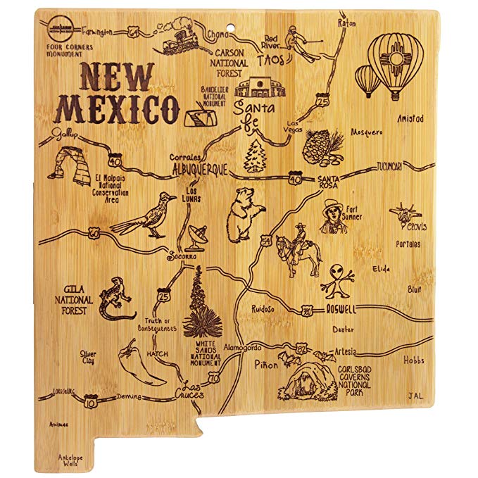 Totally Bamboo New Mexico State Destination Bamboo Serving and Cutting Board