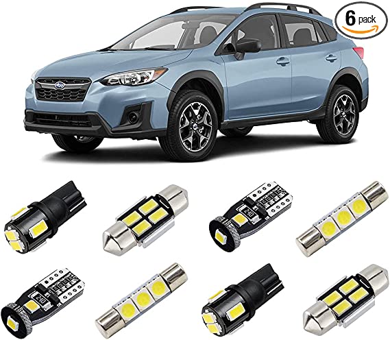 BRISHINE White Interior LED Lights Kit for Subaru XV Crosstrek 2013 2014 2015 2016 2017 2018 2019 2020 Super Bright 6000K LED Interior Light Bulbs Package   License Plate Lights and Install Tool