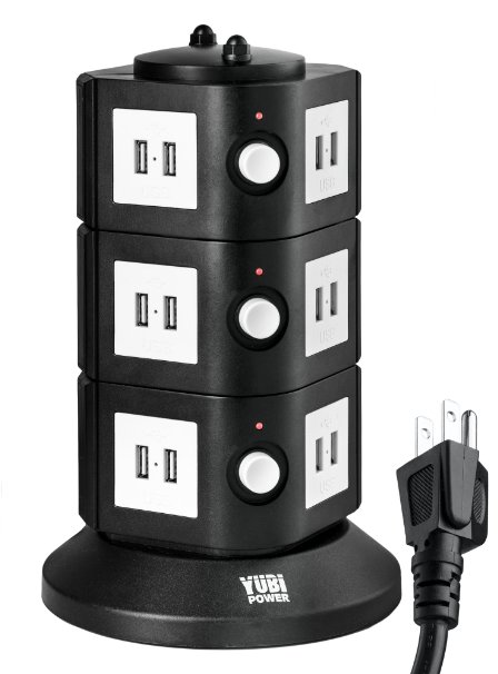 Yubi Power 24 Port Universal USB Family Charging Tower Station w Surge and Overload Protection for Iphone Ipad Android Devices Samsung Digital Cameras Mp3 Players or Any Usb-charged Device