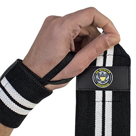 Wrist Wraps - US Muscle Division Wrist Support Straps For Weightlifting, Bodybuilding, Cross-fit, Fitness   Sports - Increase Your Strength, Lift More Weight