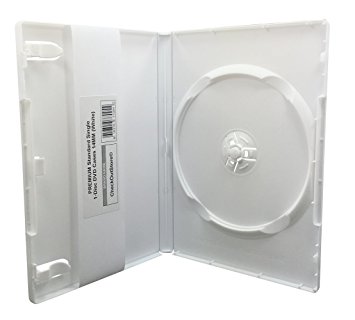 (200) CheckOutStore PREMIUM Standard Single 1-Disc DVD Cases 14mm (White)