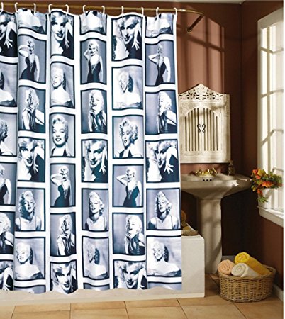 Amariver 72" Marilyn Monroe Waterproof Fabric Shower Curtain(COLOR1)
