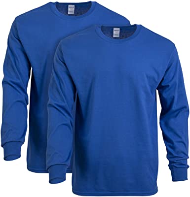 Gildan Men's Heavy Cotton Long Sleeve T-Shirt, Style G5400, 2-Pack