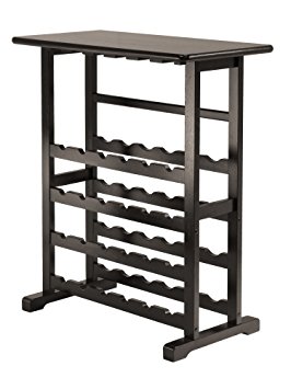 Winsome Vinny Wine Rack, 24 Bottle with Glass Hanger