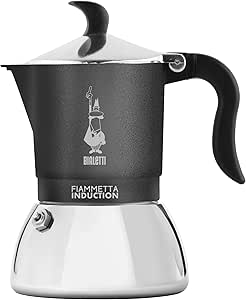 Bialetti Fiammetta Induction Kaffeemaschine, Aluminium, Steel, Grau, 4 Tassen