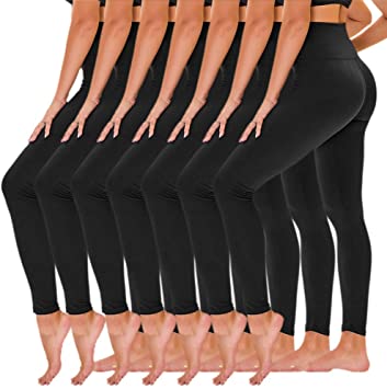 TNNZEET High Waisted Leggings for Women - Tummy Control Full Length Tights for Athletic Yoga - Regular & Plus Size