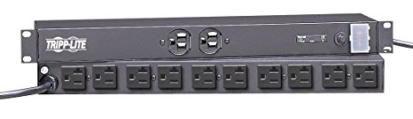 Tripp Lite 12 Outlet Isobar Network-Grade Rackmount PDU, 20A Surge Protected Power Strip, 15ft Cord with L5-20P (IBAR12-20T)