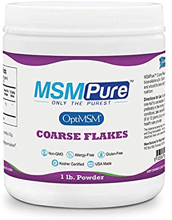 Kala Health MSM Pure Coarse Powder Flakes, 454g, Pure Sulfur Crystals Supplement for Joint Pain, Muscle Soreness, Inflammation Relief, Immune Support, Skin, Hair, Nails and Allergies, Made in USA