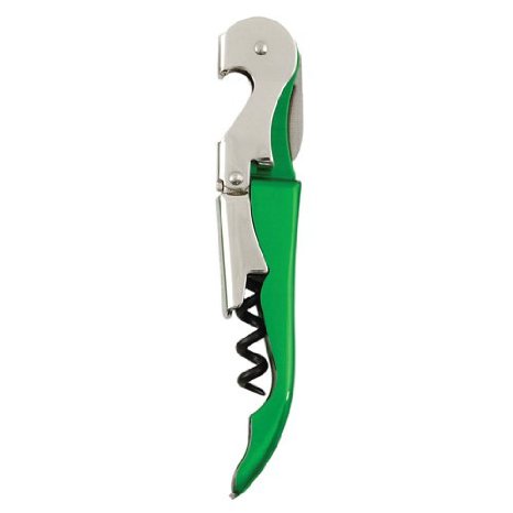 Truetap Metallic Green Double Hinged Waiter's Corkscrew by True