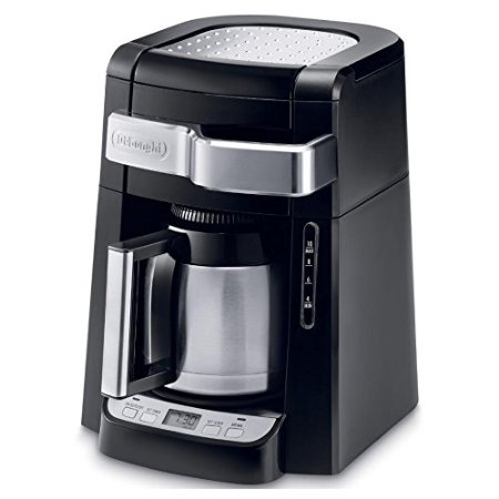 Delonghi 10 Cup Programmable Auto Drip Coffee Maker with Thermal Carafe & Aroma Button, Pause and Serve Function with Built-In Warming Tray and Digital Timer