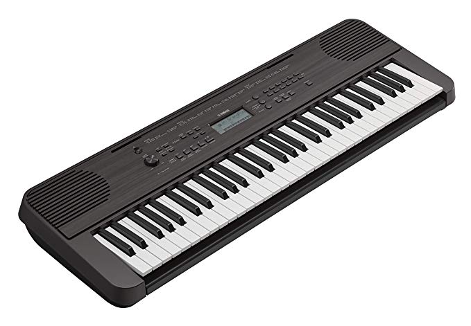 Yamaha PSRE360 61-Key Touch Sensitive Portable Keyboard with Power Supply, Dark Walnut