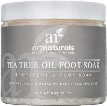 Art Naturals Tea Tree Foot Soak Salt With Epsom Salt 20 oz - Fights Athletes foot and Nail Fungus - Helps to Soften Calluses