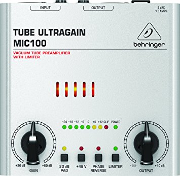 Behringer Tube Ultragain Mic100 High-End Vacuum Tube Preamplifier With Limiter