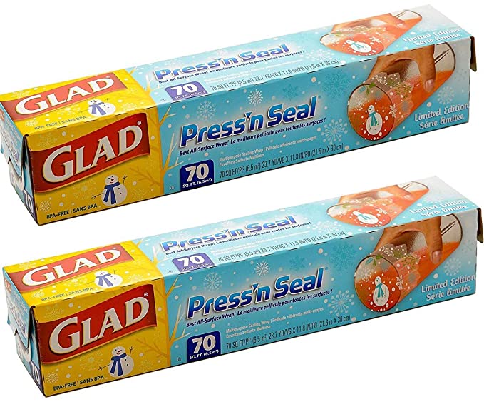 Glad Pressn Seal Wrap, Christmas Special Design, 140 Square Foot Total (pack of 2)