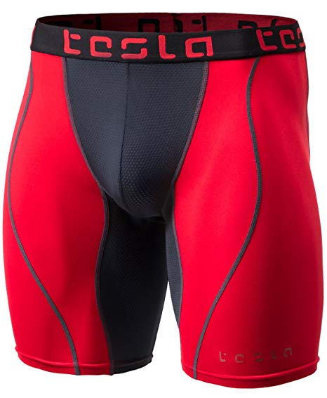TSLA Men's Compression Shorts Baselayer Cool Dry Sports Tights MUS77/MUS07