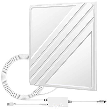 TV Antenna， Digital HDTV Antenna - 80-120 Miles 16ft Coax Cable Support 4K 1080P HD Compatible with Samsung&TCL&Toshiba Smart TV Indoor Signal Amplifier Booster Multiple Direction