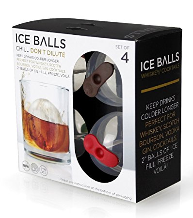 Prepara Deluxe Ice Balls, Transparent, Pack of 4