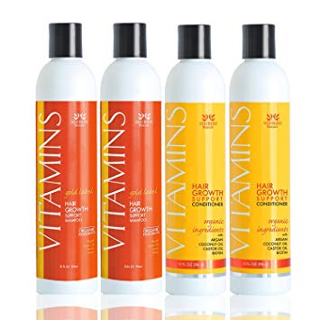 2 Pack - VITAMINS Gold Label Hair Loss Shampoo and Conditioner - You Give Us 60 Days, We'll Give You Thicker Hair - Nourish Beaute