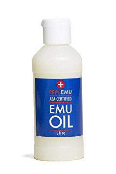 PRO EMU OIL (8 oz) All Natural Emu Oil - AEA Certified - Made In USA Best All Natural Oil for Face, Skin, Hair and Nails. Excellent for Dry Skin, Burns, Sunburns, Scars, Muscles and Joints