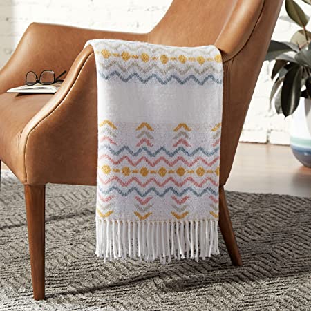 Rivet Contemporary Jagged Lines Throw Blanket - 60 x 50 Inch, Multi